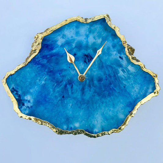 Orologio da parete/tavolo/Momento personalizzato in agata grande blu oceano